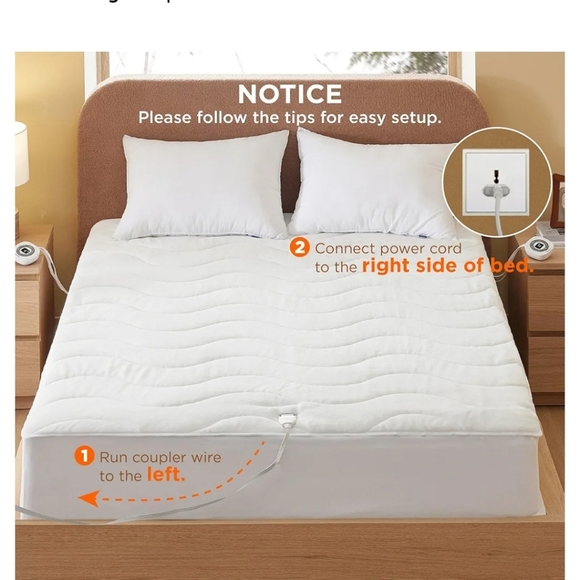 Bedsure Heated Mattress Pad Queen - Bed Warmer with Memory & Preheat Function, - Picture 4 of 5